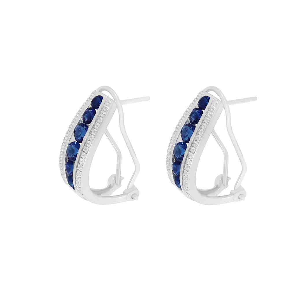 Sapphire Triple-Row Hoop Earrings ER21174A